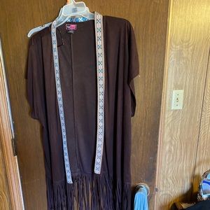 Cardigan long with fringe